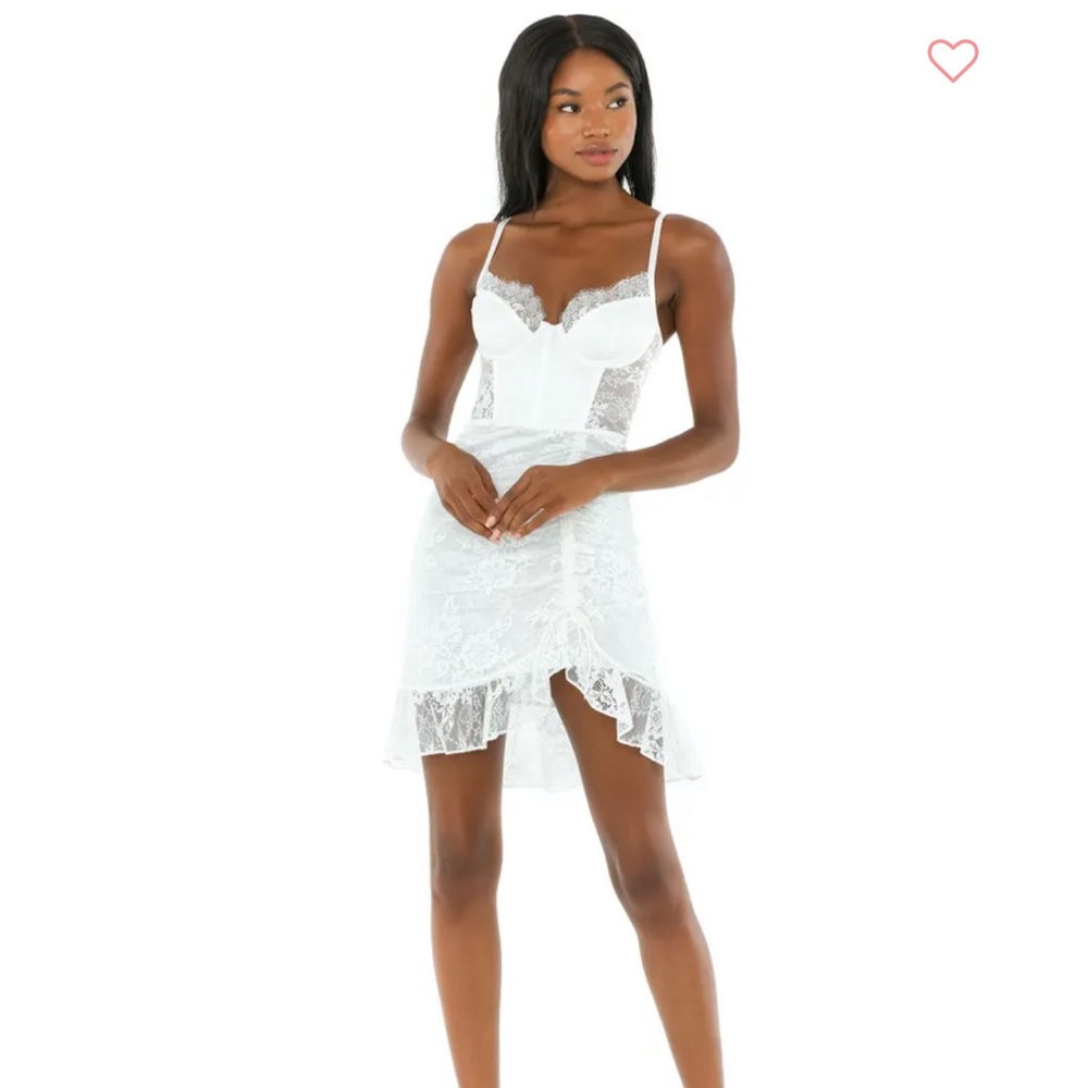 FOR LOVE & LEMONS
BUSTIER LACE MINI DRESS